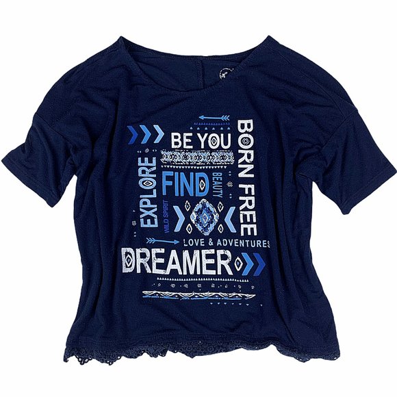 Justice Other - $5 CLEARANCE! Justice Dreamer Lace-Trim Short-Sleeve Tee